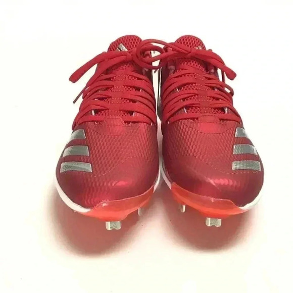 Adidas Adizero Baseball Cleats Mens 7.5D Red Afterburner 6 Speed Trap Shoes - Picture 2 of 8
